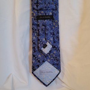 John W Nordstrom Tie- Blue Abstract Floral/Paisley Design